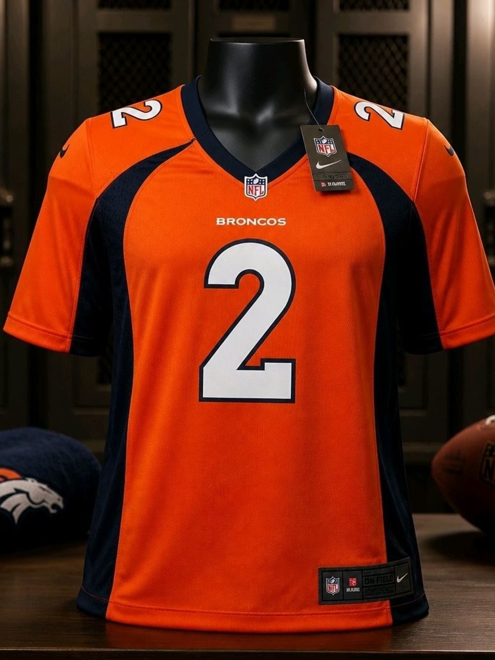 Nike Womens Denver Broncos Orange and Navy #2 Football Jersey
